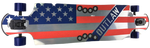 OutLaw American Flag Longboard Skateboard 42" Frosty