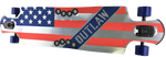 OutLaw American Flag Longboard Skateboard 42" Frosty