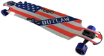 OutLaw American Flag Longboard Skateboard 42" Frosty
