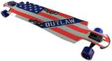OutLaw American Flag Longboard Skateboard 42" Frosty